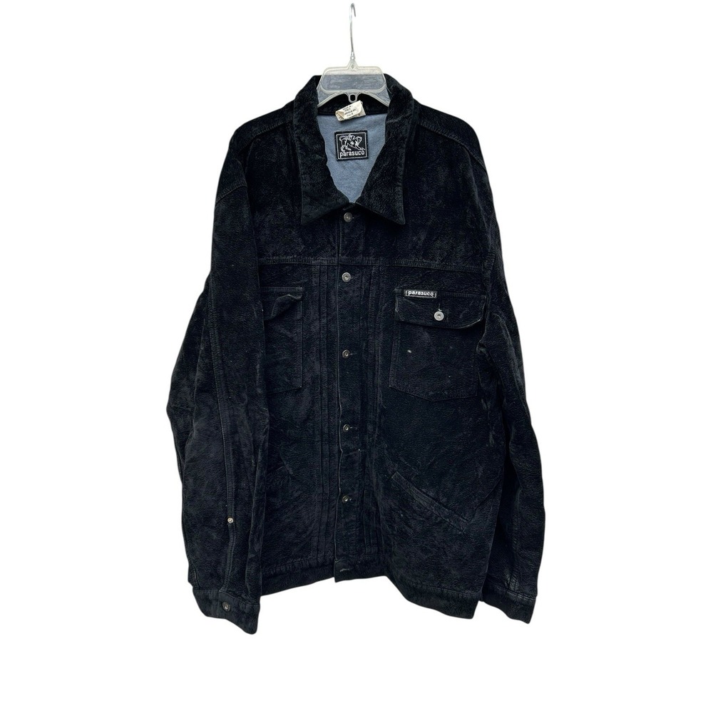 Vintage Parasuco Mens 3XL Textured Barn Chore Jacket Italy Black 9827 ELP